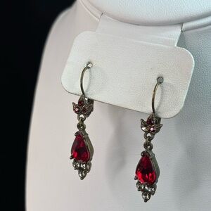 Vintage-Inspired Red Drop Earrings